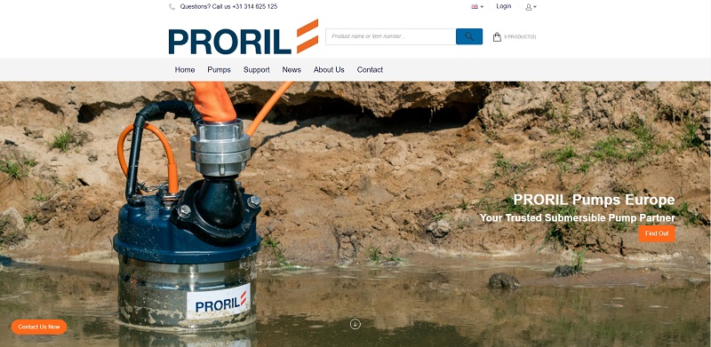 Neue, modern gestaltete Website | PRORIL Pumps Europe